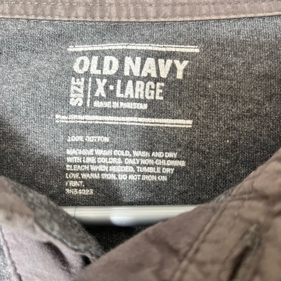 2 Men’s Vintage Old Navy Cotton Long Sleeve Collar Shoulder Tab Pocket Shirt XL - Picture 5 of 13